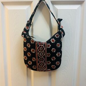 Vera Bradley Retired Floral Black HOBO Quilted Bag